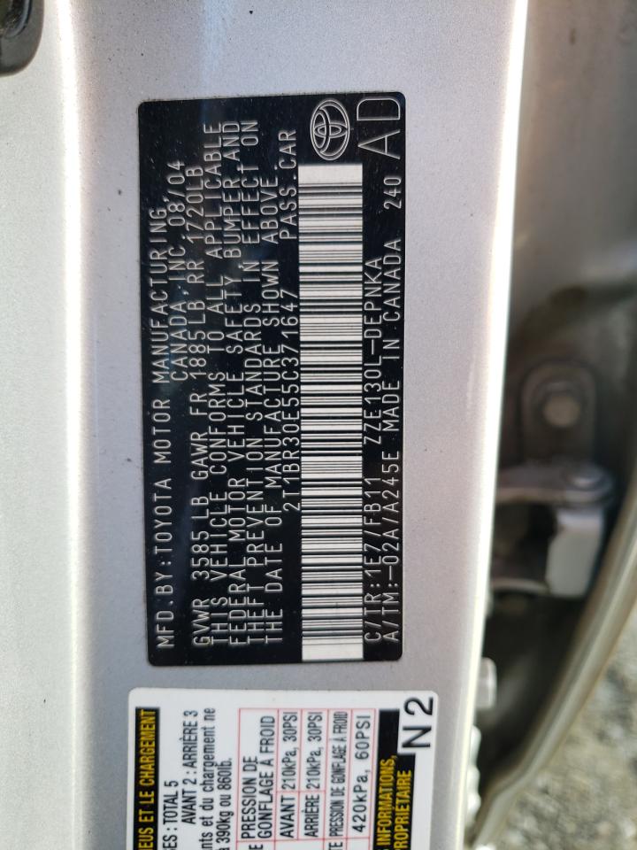 2T1BR30E55C371647 2005 Toyota Corolla Ce