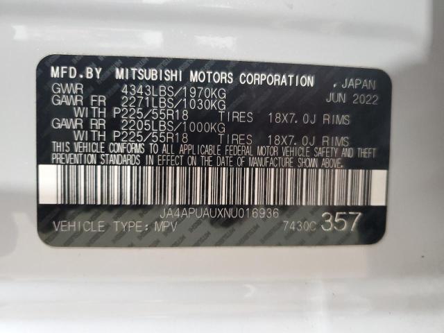 JA4APUAUXNU016936 2022 MITSUBISHI OUTLANDER - Image 13