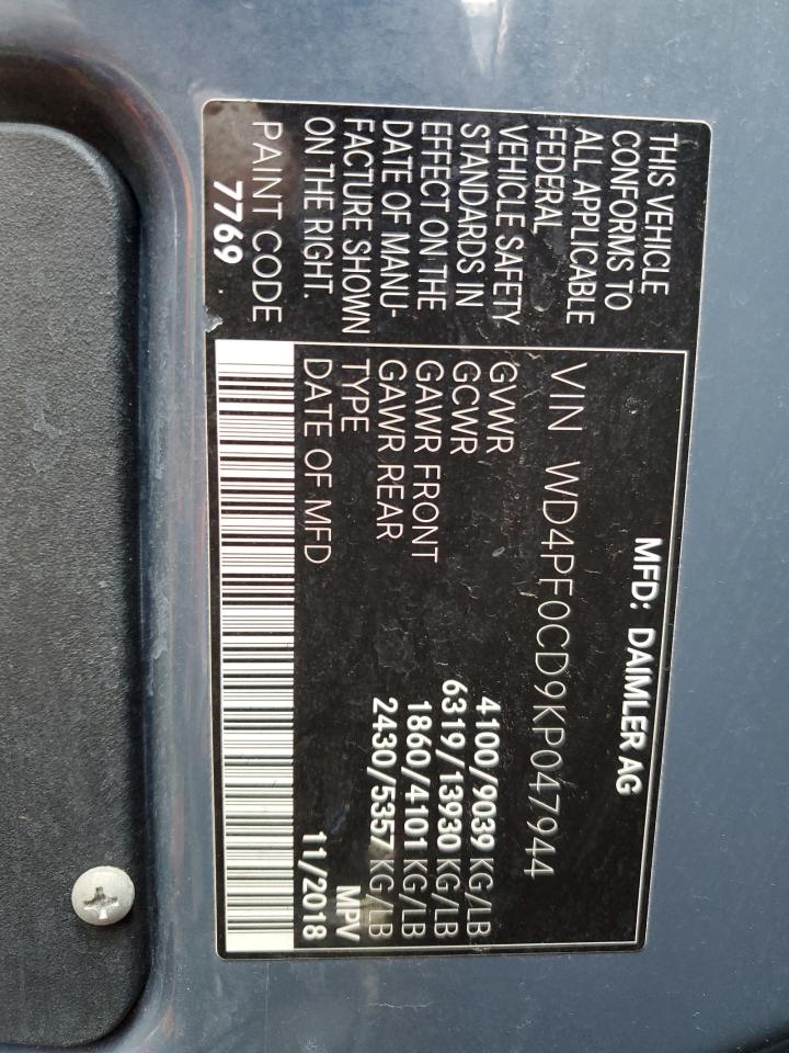 WD4PF0CD9KP047944 2019 Mercedes-Benz Sprinter 2500/3500