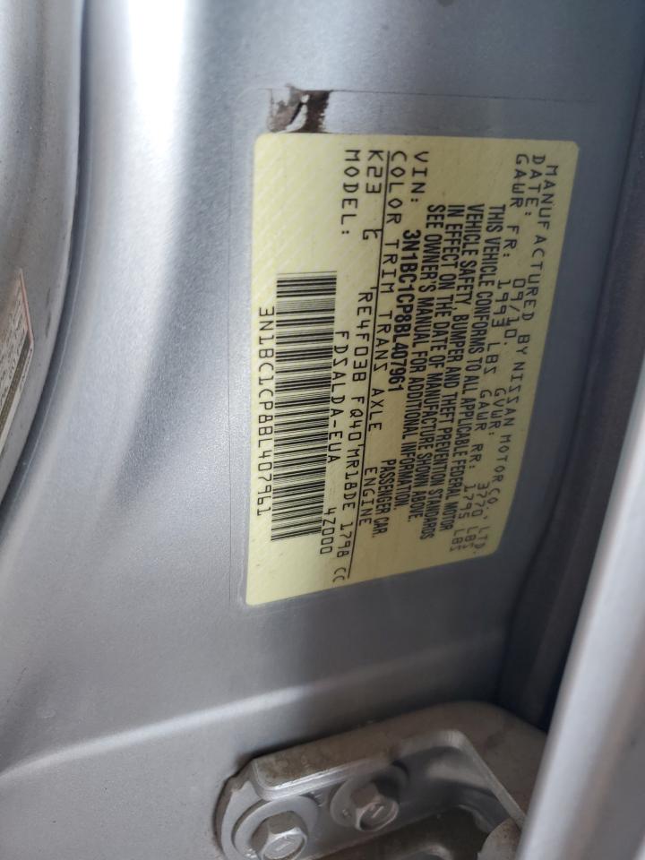 3N1BC1CP8BL407961 2011 Nissan Versa S