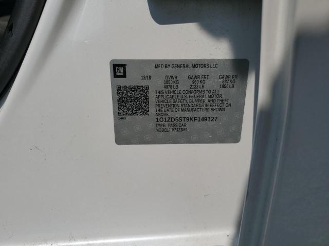 2019 CHEVROLET MALIBU LT - 1G1ZD5ST9KF149127