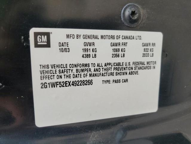 2004 Chevrolet Impala VIN: 2G1WF52EX49228266 Lot: 61903714