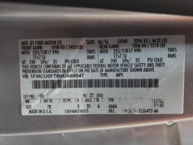2017 FORD ESCAPE S - 1FMCU0F78HUA89547