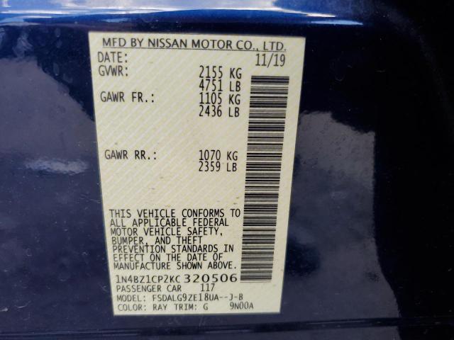 2019 Nissan Leaf S Plus VIN: 1N4BZ1CP2KC320506 Lot: 61216774