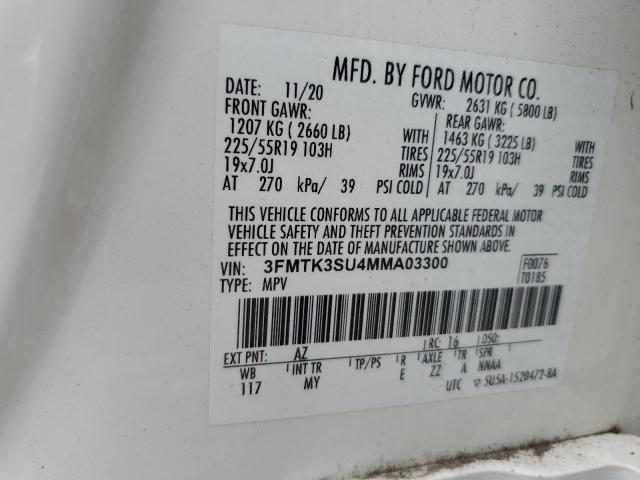 2021 Ford Mustang Mach-E Premium VIN: 3FMTK3SU4MMA03300 Lot: 61200244