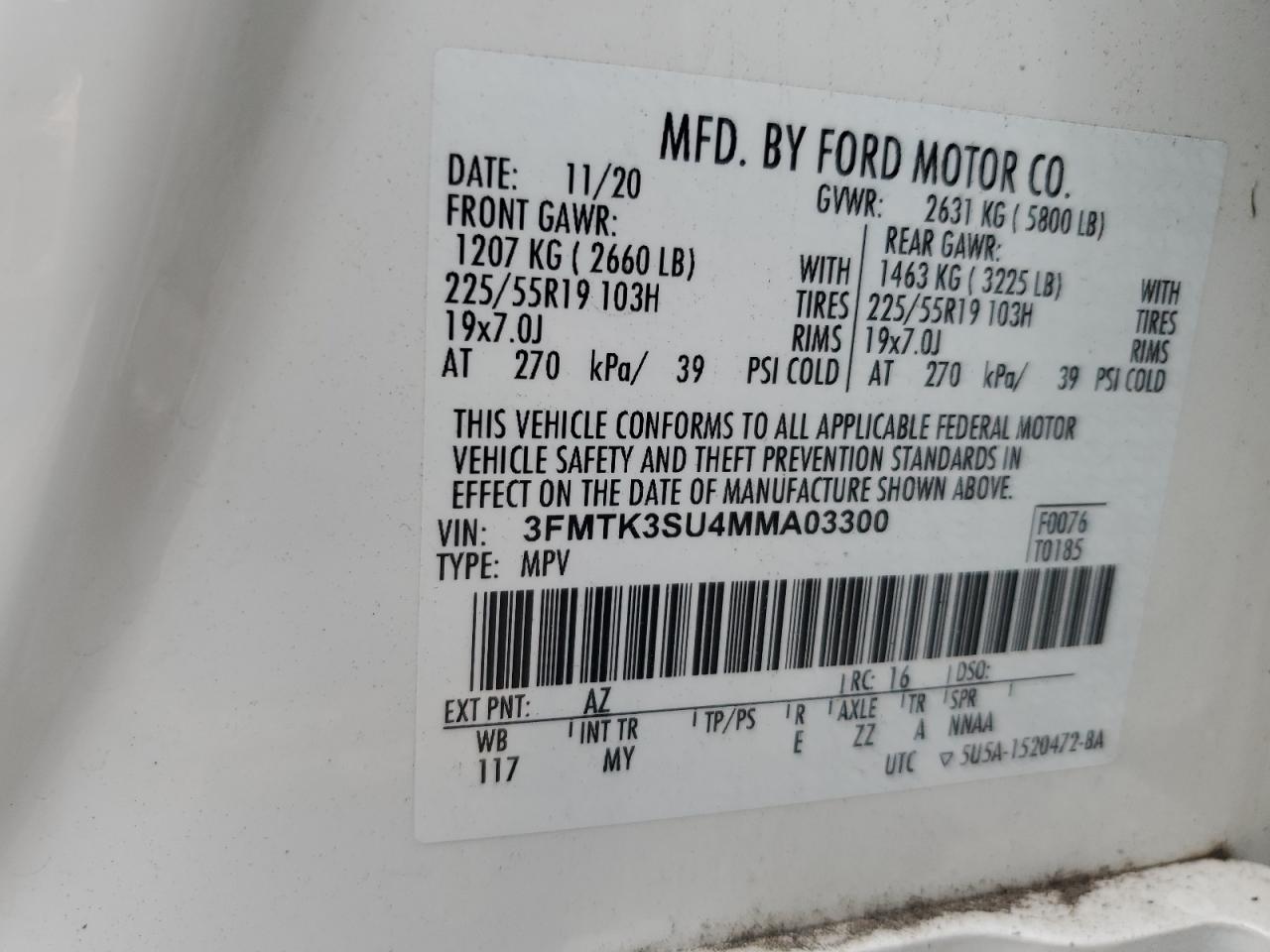 3FMTK3SU4MMA03300 2021 Ford Mustang Mach-E Premium