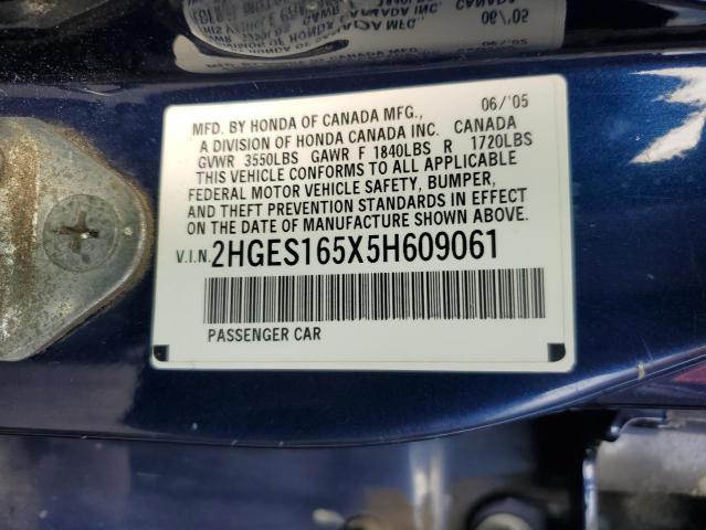 2HGES165X5H609061 2005 Honda Civic Lx