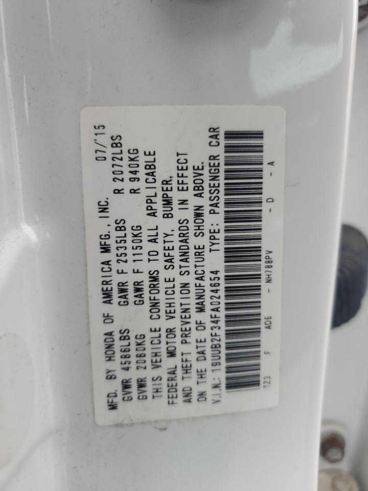 19UUB2F34FA024654 2015 Acura Tlx