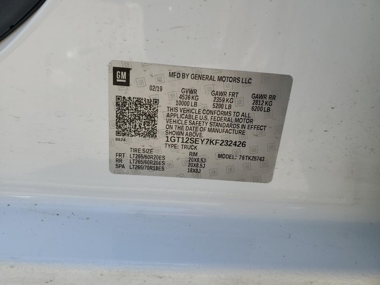 1GT12SEY7KF232426 2019 GMC Sierra K2500 Denali