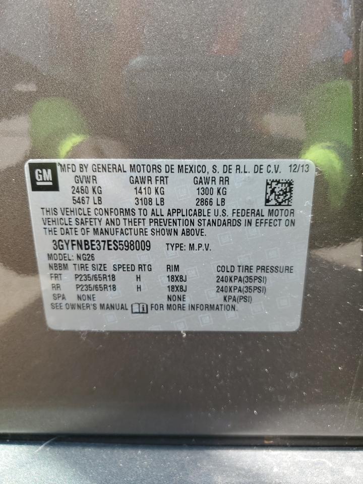 3GYFNBE37ES598009 2014 Cadillac Srx Luxury Collection