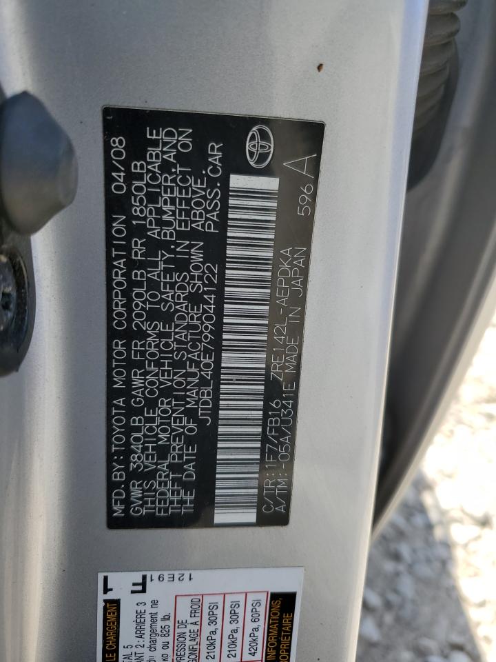 JTDBL40E799044122 2009 Toyota Corolla Base