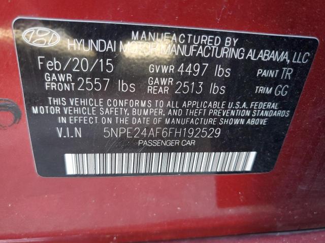 2015 Hyundai Sonata Se VIN: 5NPE24AF6FH192529 Lot: 61740964