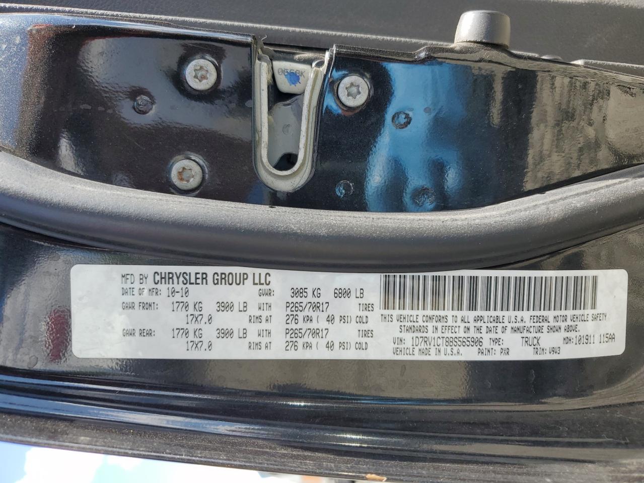 1D7RV1CT8BS565906 2011 Dodge Ram 1500