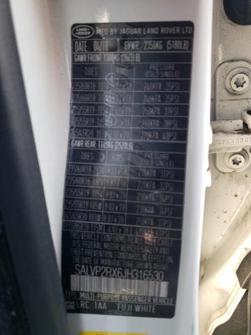 2018 LAND ROVER RANGE ROVE - SALVP2RX6JH316530