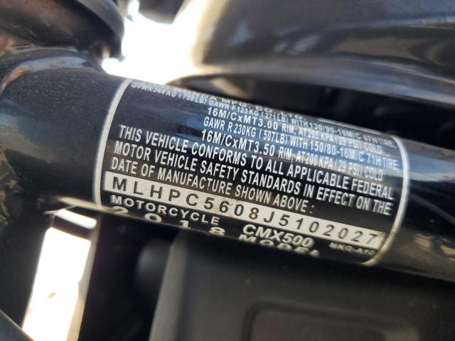 2018 HONDA CMX500 MLHPC5608J5102027