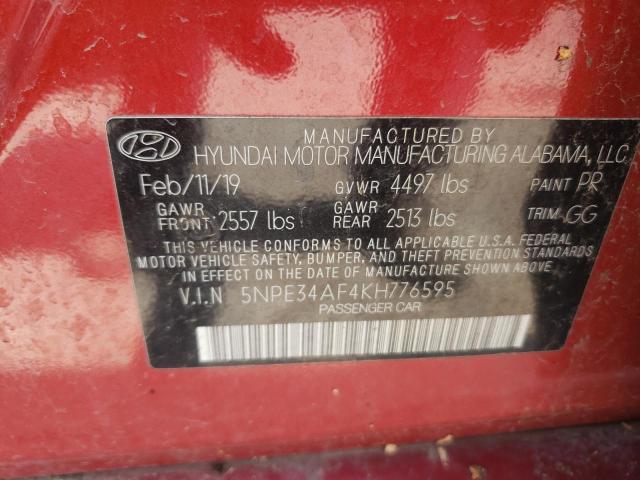 2019 HYUNDAI SONATA LIM - 5NPE34AF4KH776595