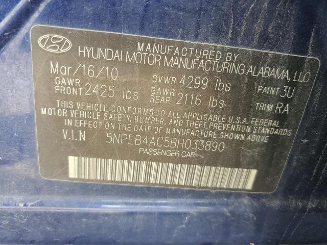 2011 Hyundai Sonata Gls VIN: 5NPEB4AC5BH033890 Lot: 61474824