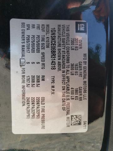 2011 Chevrolet Tahoe K1500 Ltz VIN: 1GNSKCE06BR314318 Lot: 60765734