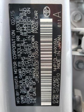 2015 TOYOTA PRIUS C - JTDKDTB32F1090499
