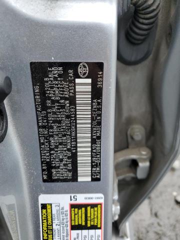 2019 TOYOTA CAMRY L - 4T1B11HK6KU244583