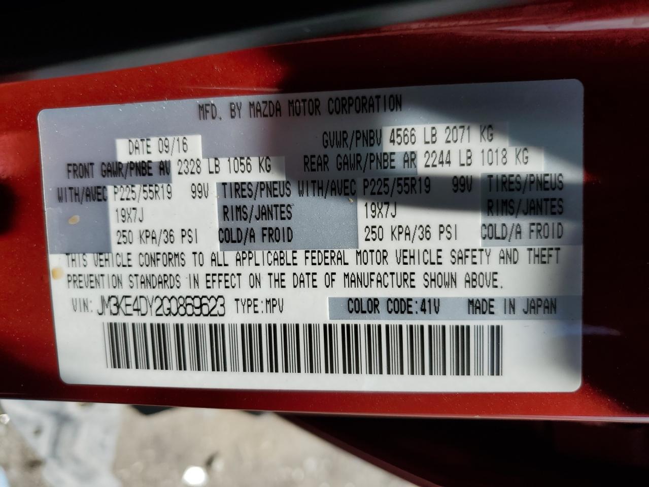 JM3KE4DY2G0869623 2016 Mazda Cx-5 Gt