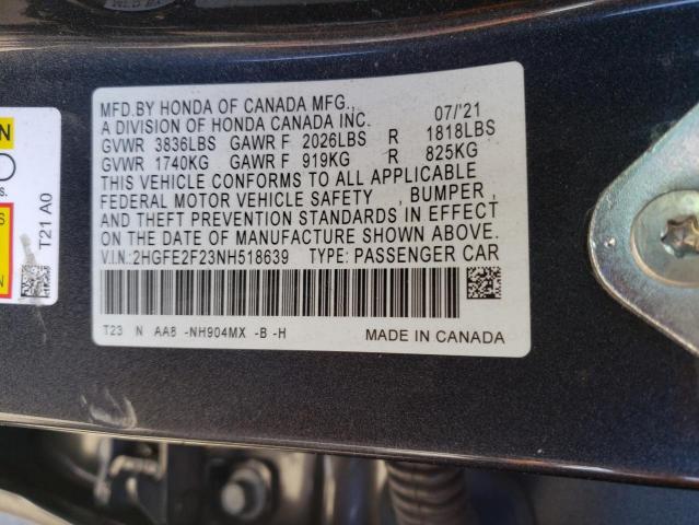 2HGFE2F23NH518639 Honda Civic LX 13