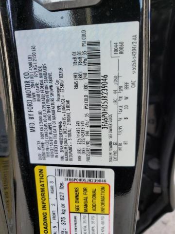 VIN 3FA6P0HD5JR239046 2018 Ford Fusion, SE no.12