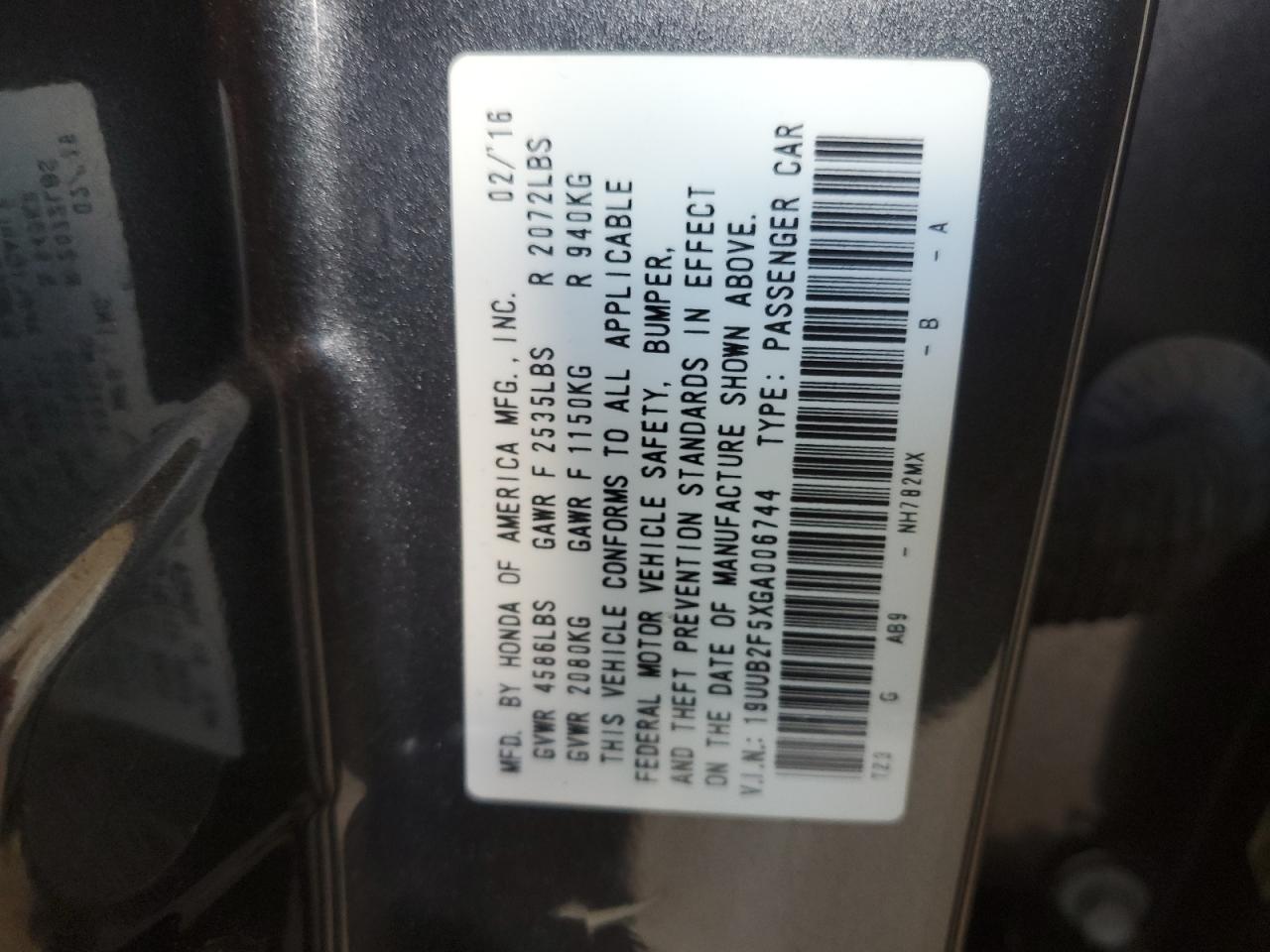 19UUB2F5XGA006744 2016 Acura Tlx Tech