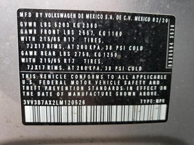 2020 Volkswagen Tiguan Se VIN: 3VV3B7AX2LM120526 Lot: 58937964