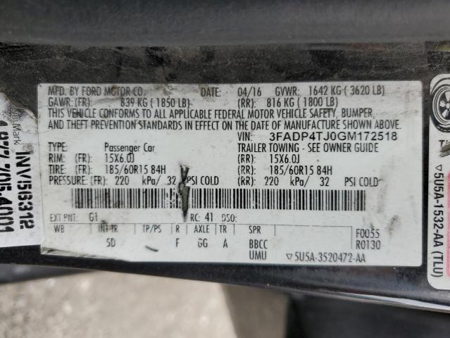 2016 FORD FIESTA S - 3FADP4TJ0GM172518