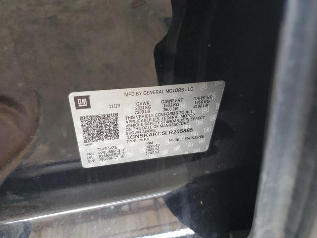 2020 CHEVROLET TAHOE 1GNSKAKC5LR205885