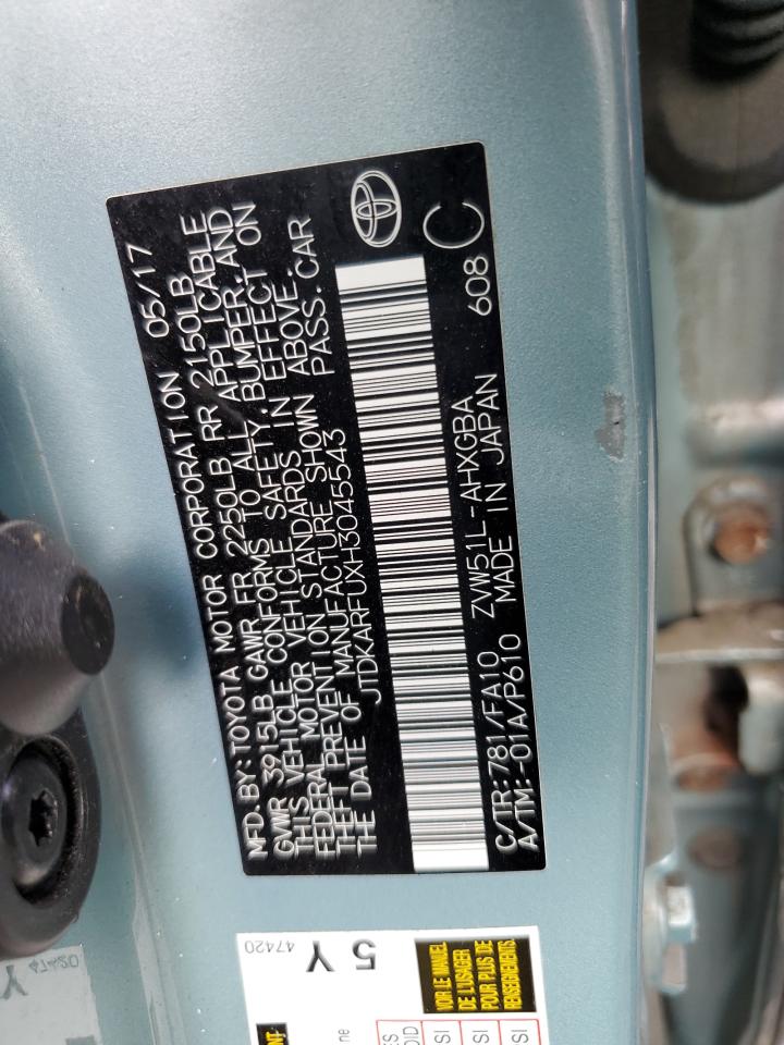 JTDKARFUXH3045543 2017 Toyota Prius