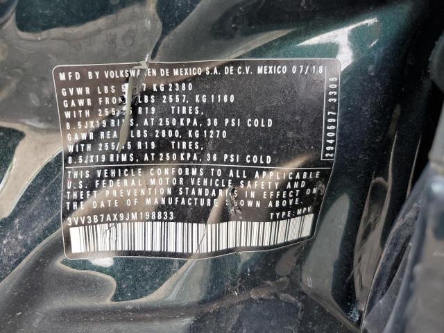 2018 VOLKSWAGEN TIGUAN SE - 3VV3B7AX9JM198833