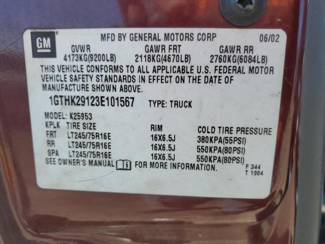2003 GMC Sierra K2500 Heavy Duty VIN: 1GTHK29123E101567 Lot: 62888864