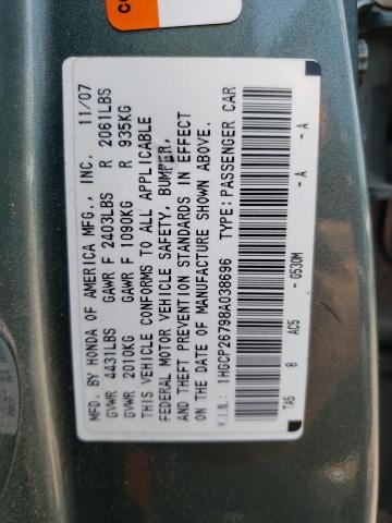 1HGCP26798A038696 2008 Honda Accord Ex