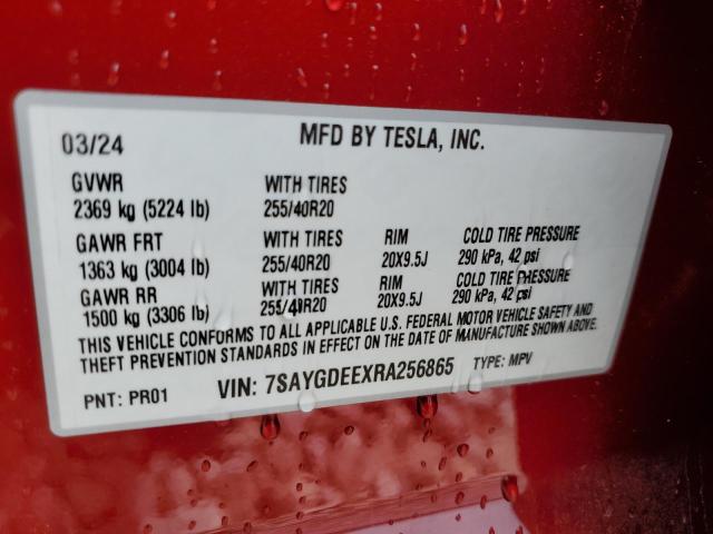 2024 TESLA MODEL Y - 7SAYGDEEXRA256865