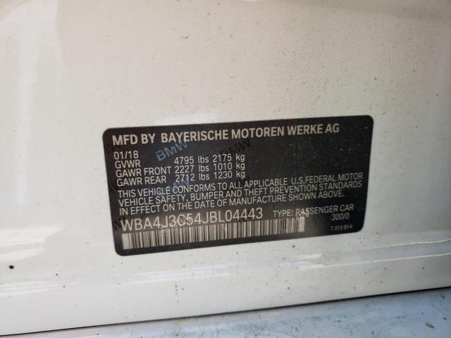 VIN WBA4J3C54JBL04443 2018 BMW 4 Series, 430XI Gran... no.12