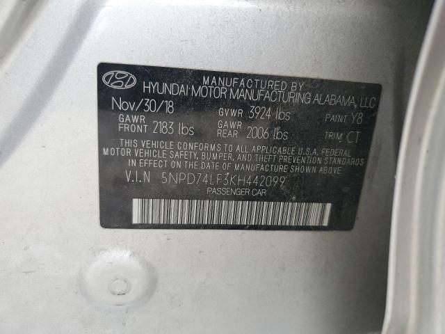2019 HYUNDAI ELANTRA SE - 5NPD74LF3KH442099