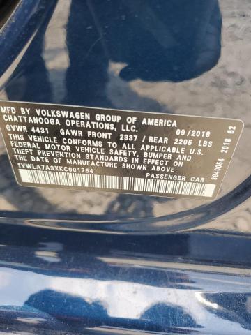 2019 VOLKSWAGEN PASSAT WOL - 1VWLA7A3XKC001764