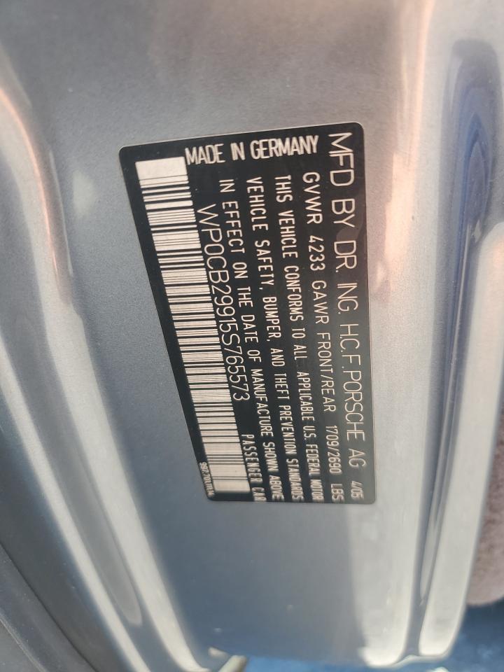 WP0CB29915S765573 2005 Porsche 911 Carrera S Cabriolet