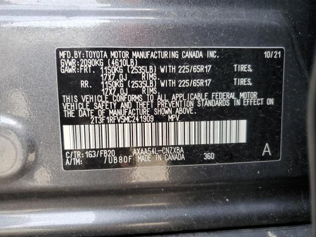2021 TOYOTA RAV4 LE - 2T3F1RFV5MC241909