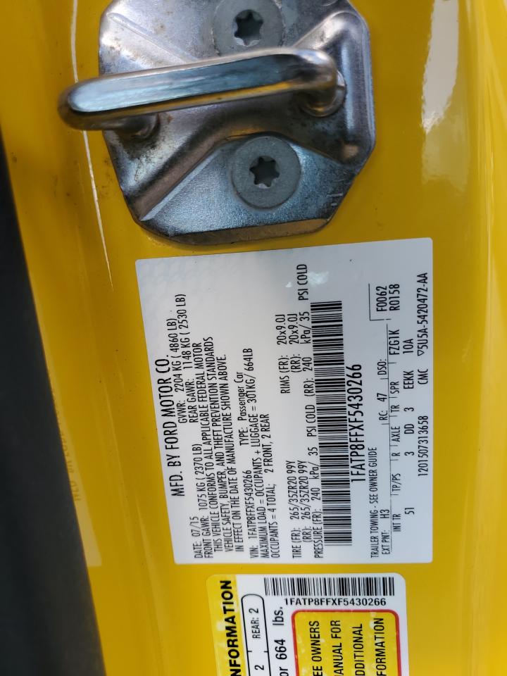 1FATP8FFXF5430266 2015 Ford Mustang Gt