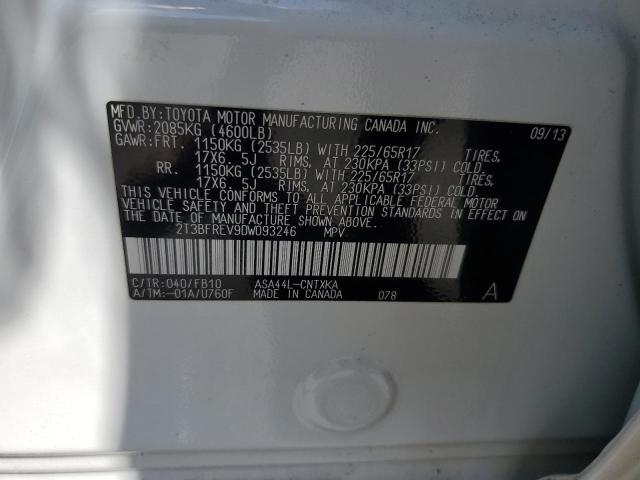 2013 Toyota Rav4 Le VIN: 2T3BFREV9DW093246 Lot: 62834654