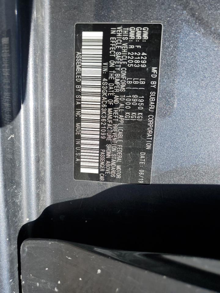 4S3GKAC63K3621099 2019 Subaru Impreza Premium