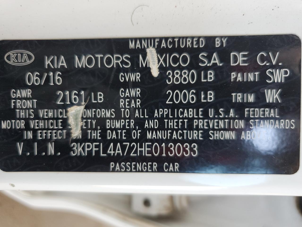 3KPFL4A72HE013033 2017 Kia Forte Lx