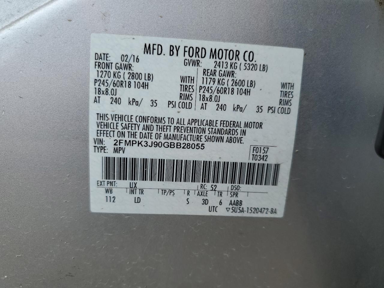 2FMPK3J90GBB28055 2016 Ford Edge Sel