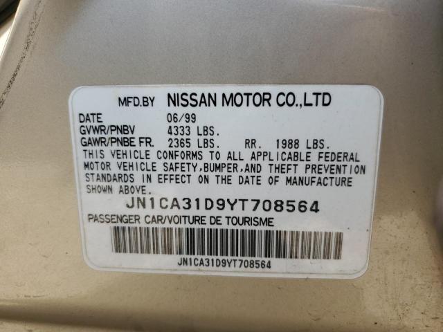 2000 Nissan Maxima Gle VIN: JN1CA31D9YT708564 Lot: 62310284