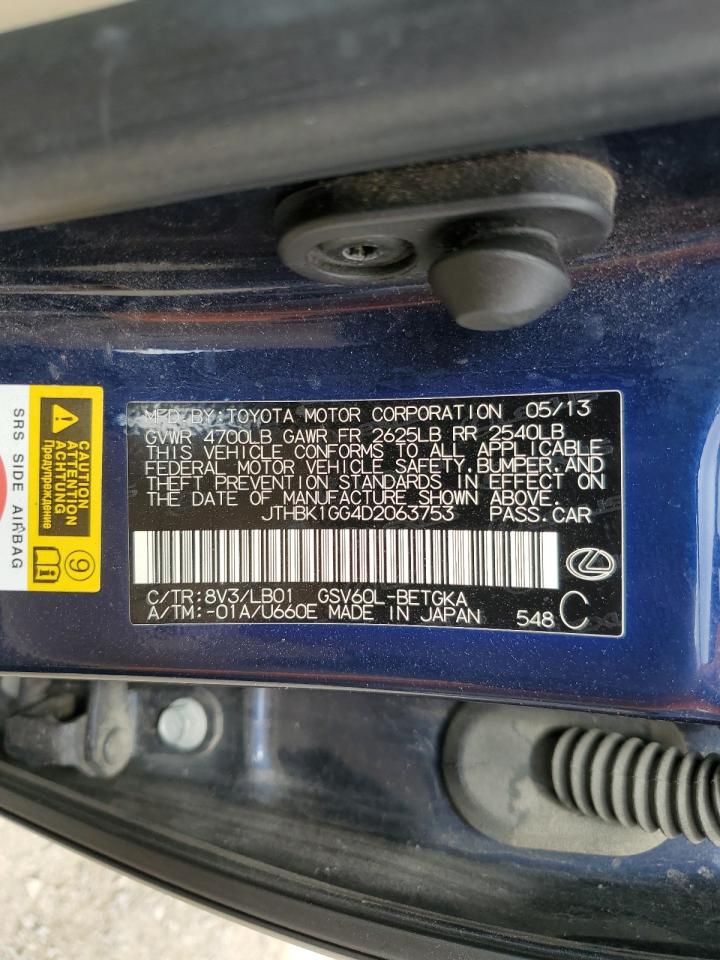 JTHBK1GG4D2063753 2013 Lexus Es 350