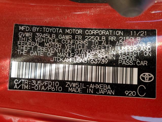 2022 Toyota Prius Night Shade VIN: JTDKAMFU5N3163739 Lot: 60778744