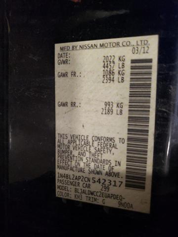 1N4BL2AP2CN542317 2012 Nissan Altima Sr